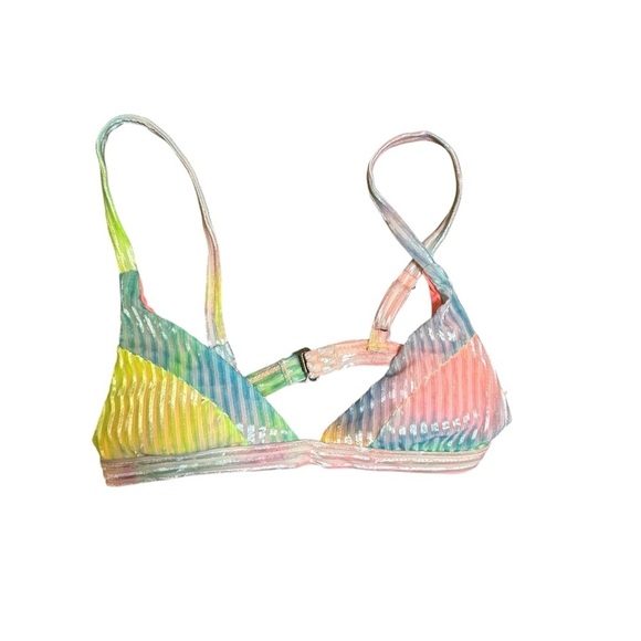 NWT Dippin Daisy’s rainbow velvet carnival bikini top seaport thong size  XS set - Picture 6 of 9